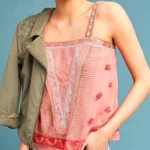 Feather Bone by Anthropologie Demna Beaded Cami Blouse